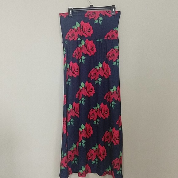 Isaac Leiv Maxi Fold over Skirt in Floral Navy L - Picture 5 of 8